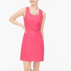 J.CREW scallop edge dress square neck NEW NWT coral pink in 100% cotton Size 8